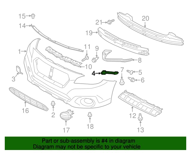 سوبارو دعامة زاوية المصد الجانبي الأيمن للركاب من سوبارو لسيارة 2015-2019 Outback Legacy 57707AL02A OEM أصلي - Image 3